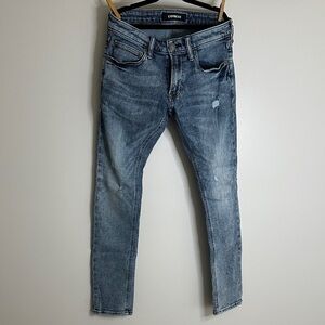 Express Men's Distressed Denim Skinny Jeans